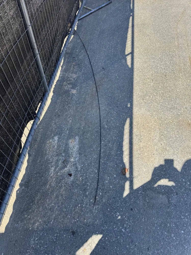 Concrete curb repair prepared with forms