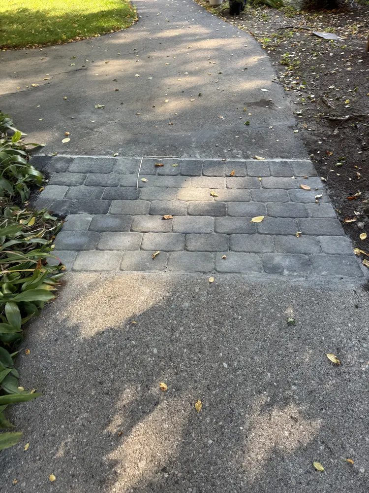 Completed paver walkway connection