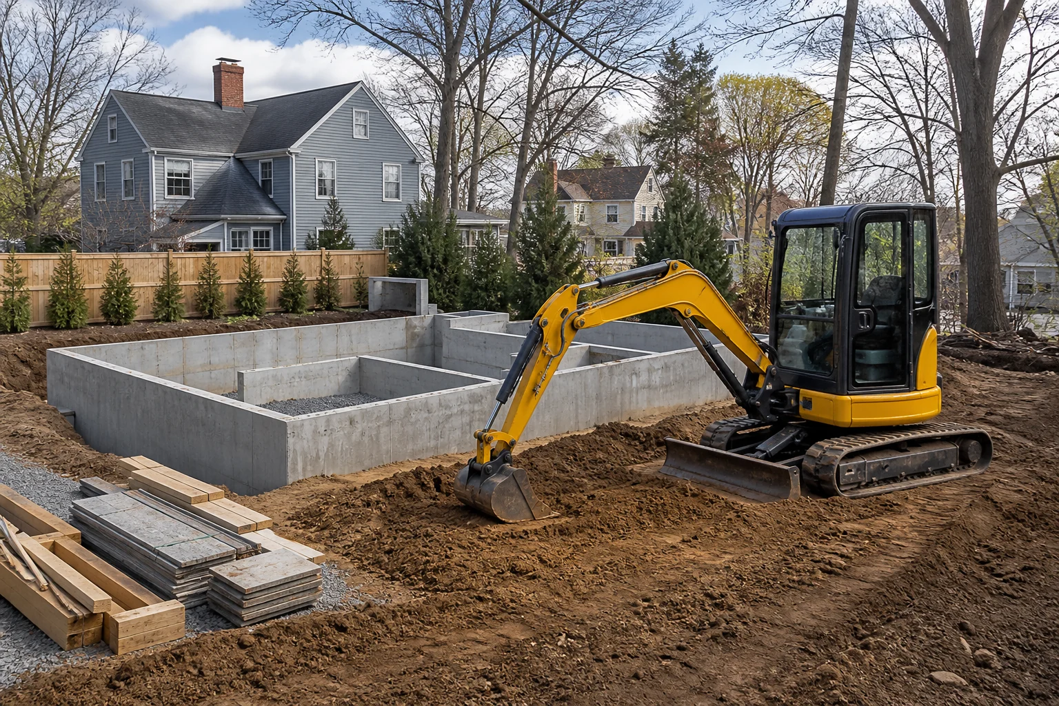 Excavation and foundation work